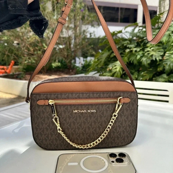 NWT MICHAEL KORS JET SET CROSSBODY BROWN MK BAG - Picture 6 of 10